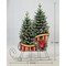 Decorative Sleigh with Pre-Lit Topiaries, Holiday Metal Sleigh Display with LED Trees, Gift Boxes, and Wreath